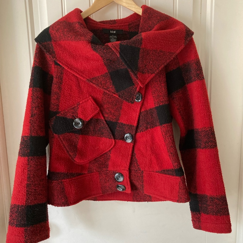 Cropped Buffalo Check Jacket - image 1